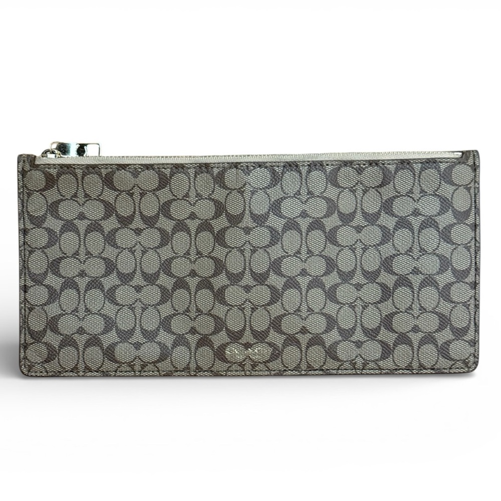 Coach Gray Signature Clutch